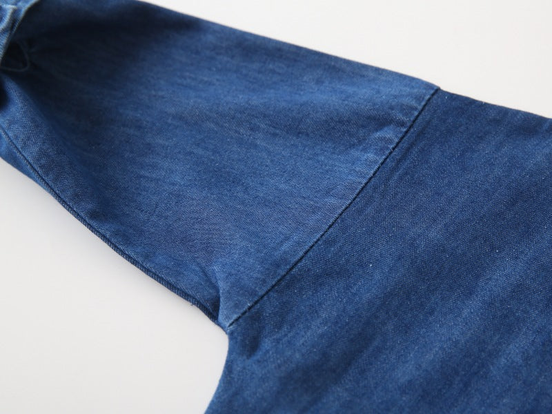 [383206] - Baju Atasan Kemeja Lengan Panjang Anak Laki-Laki Cowok  - Motif Minimalist Bear Patch - BABYHOKI STORE