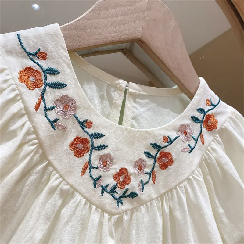 BABYHOKI STORE Usia 7 8 9 10 Tahun Baju Anak Tanggung Cewek [363642] - Setelan Blouse Celana Pendek Chino Anak Perempuan - Motif Collar Flower