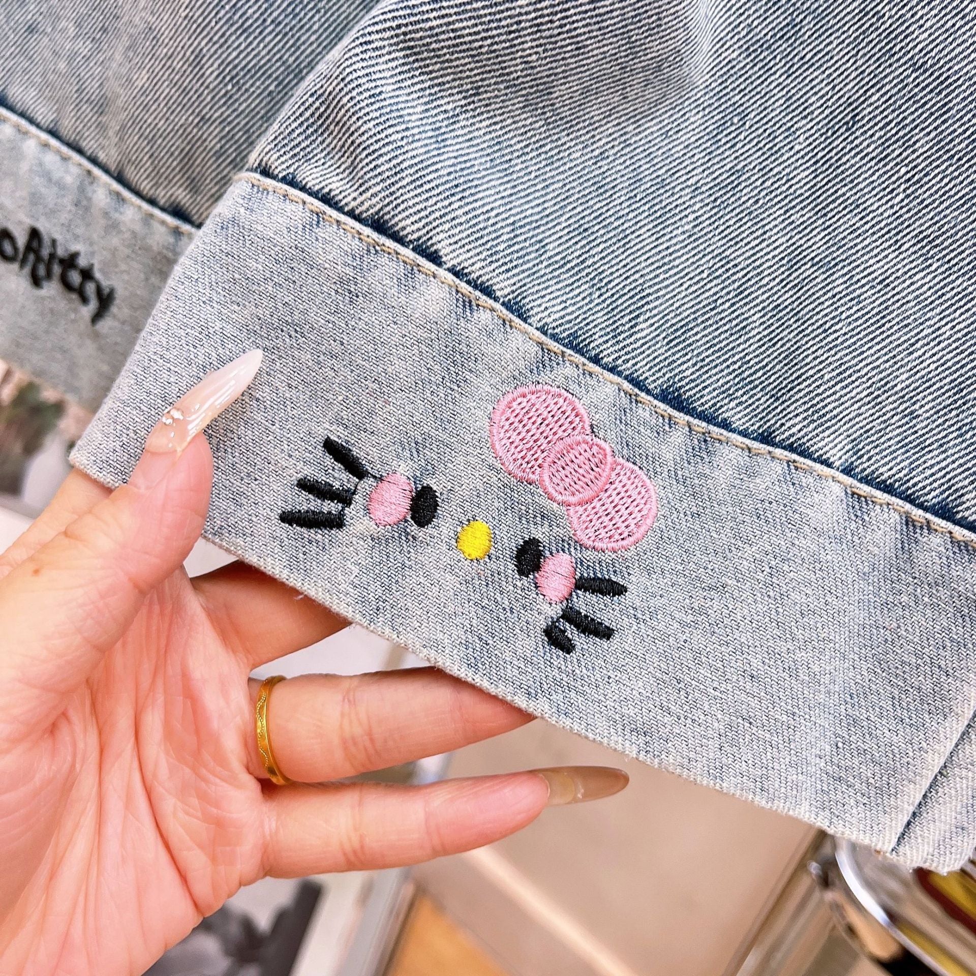 [363942] - One Set 2in1 Baju Setelan Atasan Kaos Lengan Panjang Bawahan Celana Panjang Jeans Kulot Fashion Korean Style Anak Cewek Perempuan - Motif Happy Bear - BABYHOKI STORE