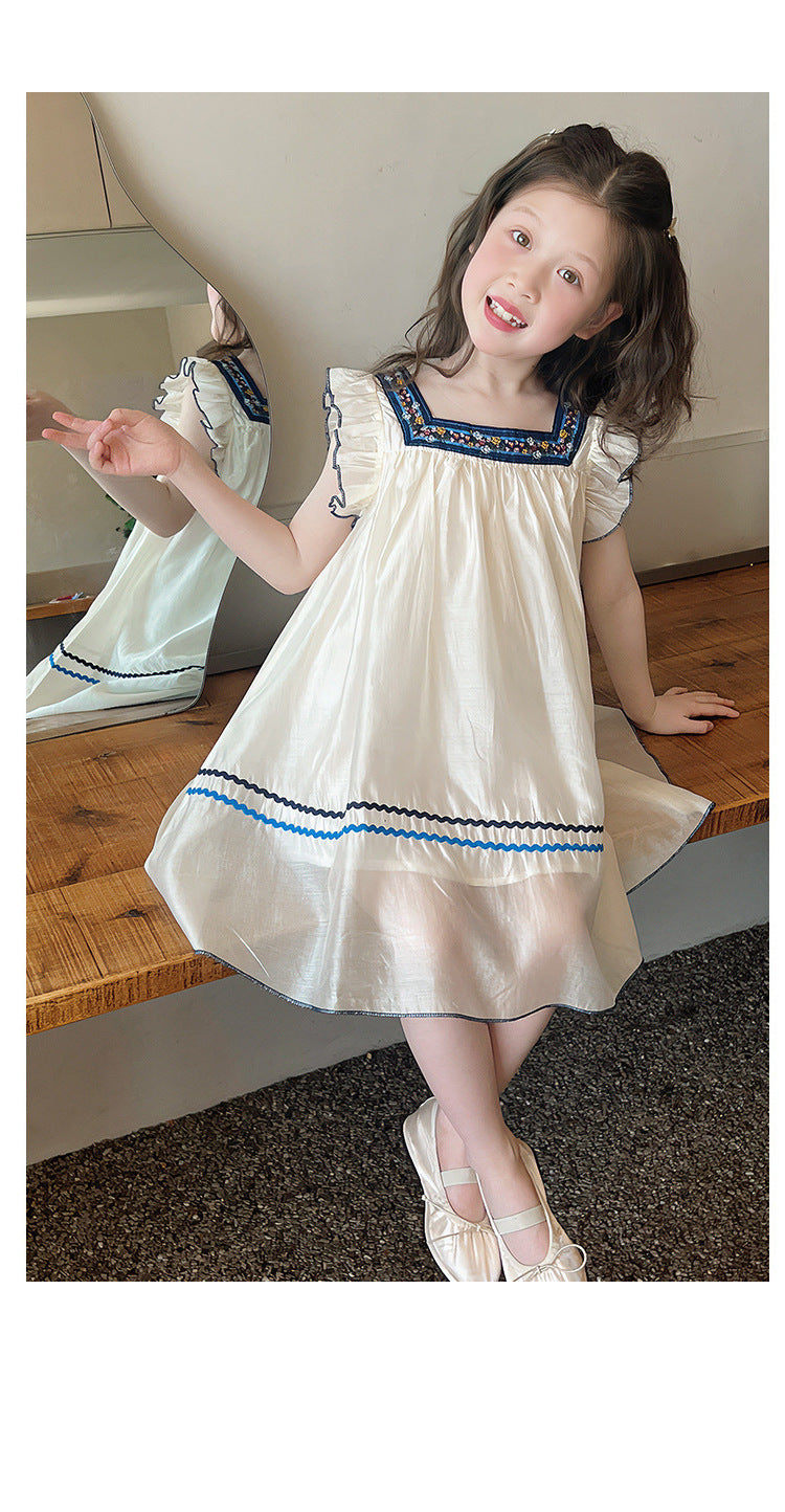 [5071117] - Baju Dress Gaun Retro Lengan Kutung Fashion Trendi Anak Perempuan Cewek - Motif Retro Ethnic Pattern - BABYHOKI STORE