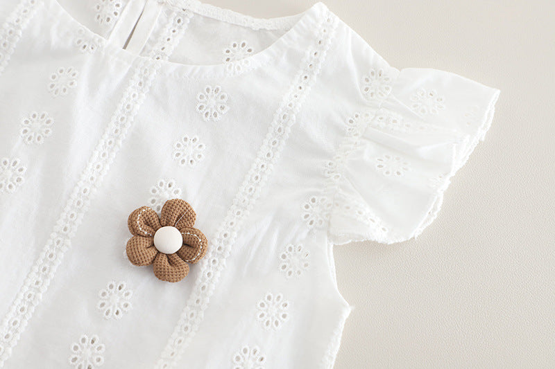 [345510] - One Set 2in1 Baju Setelan Summer Outfit Atasan Lengan Kutung Bawahan Celana Pendek Fashionable Anak Perempuan Cewek - Motif Cute Small Flower - BABYHOKI STORE