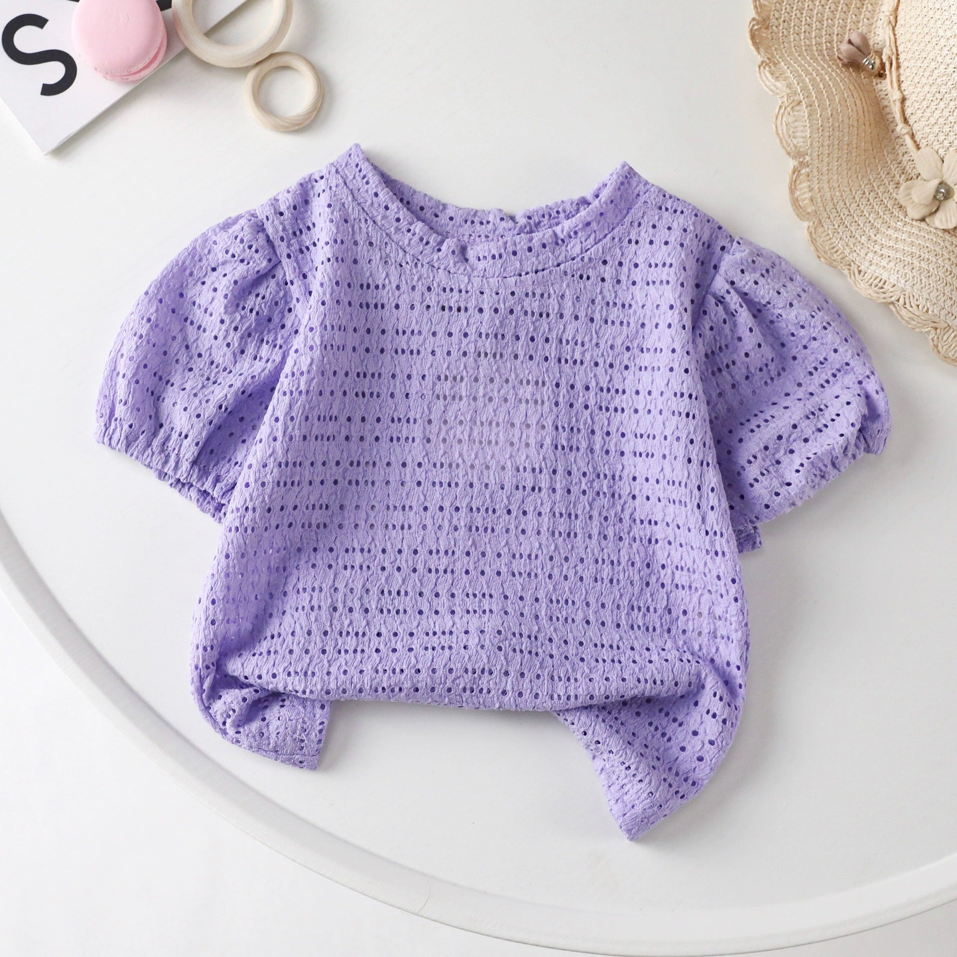 [721108] - Baju Atasan Blouse Lengan Pendek Anak Perempuan - Motif Pretty Ribbon