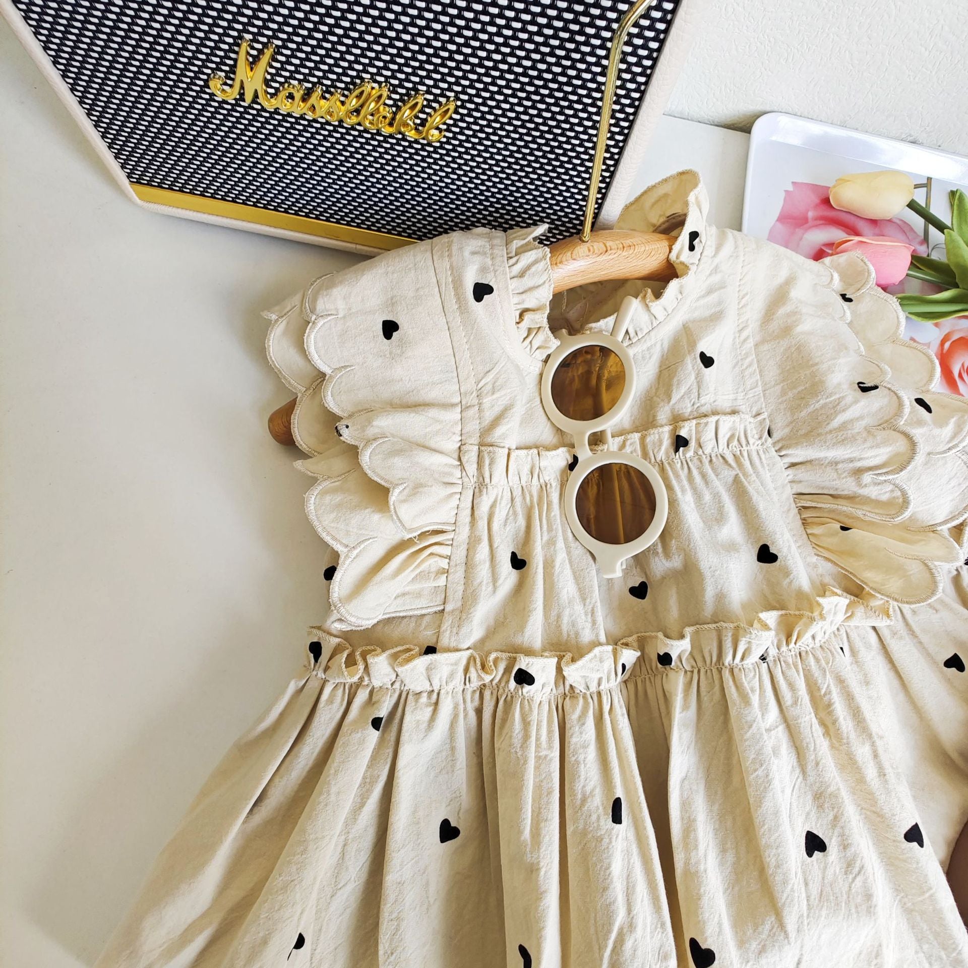 BABYHOKI STORE Usia 7 8 9 10 Tahun Baju Anak Tanggung Cewek [363650] - Baju Setelan Blouse Kutung Fashion Anak Perempuan - Motif Hearts Spread