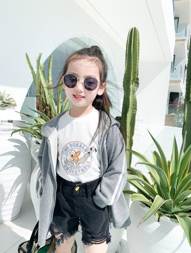 [508226] - Celana Pendek Jeans Hotpants Anak Perempuan - Motif Plain Torn