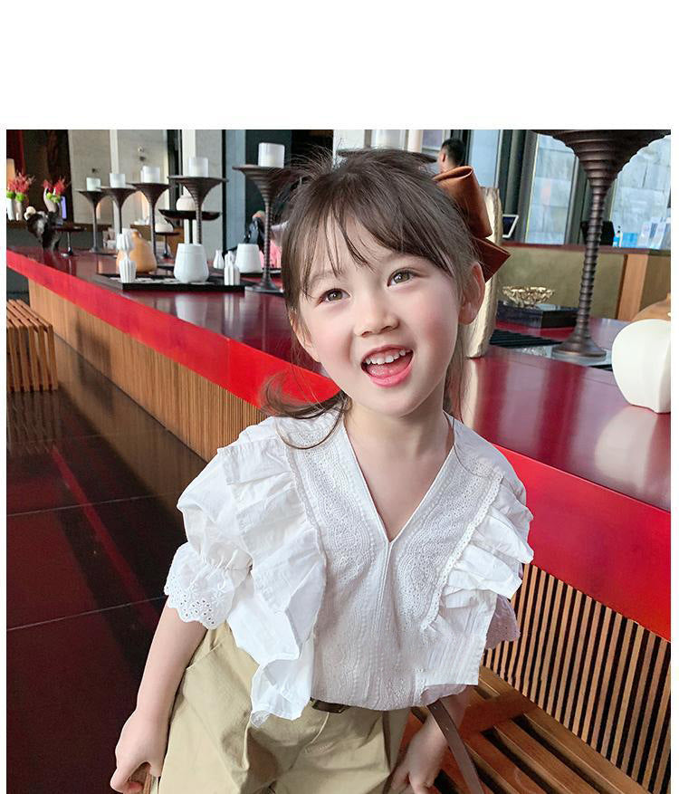 [963223] - One Set 2in1 Baju Setelan Atasan Blouse Lengan Pendek Bawahan Celana Pendek Korean Version Style Anak Perempuan Cewek - Motif Top Katbol - BABYHOKI STORE
