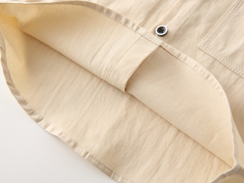 [383224] - Baju Atasan Kemeja Kerah Shanghai Koko Lengan Pendek Anak Laki-Laki Cowok - Motif Basic Color Pocket - BABYHOKI STORE - BABYHOKI STORE