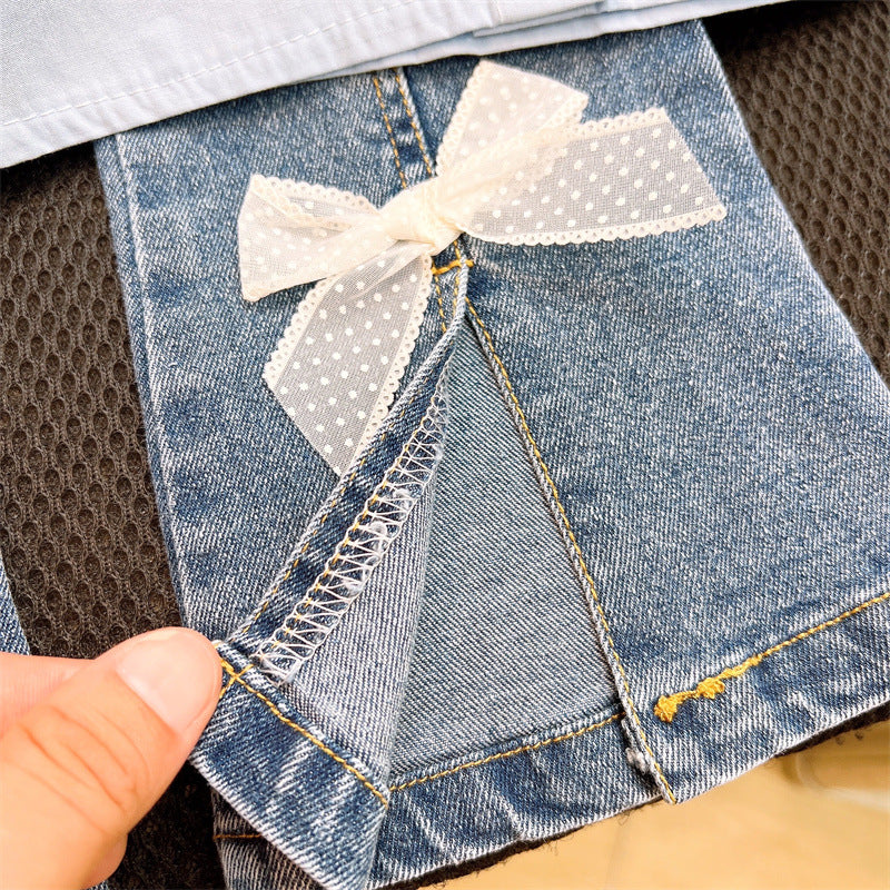 [363925] - One Set 2in1 Baju Setelan Atasan Blouse Lengan Panjang Bawahan Celana Panjang Cutbray Fashion Anak Cewek Perempuan - Motif Top Blue Pictures - BABYHOKI STORE - BABYHOKI STORE