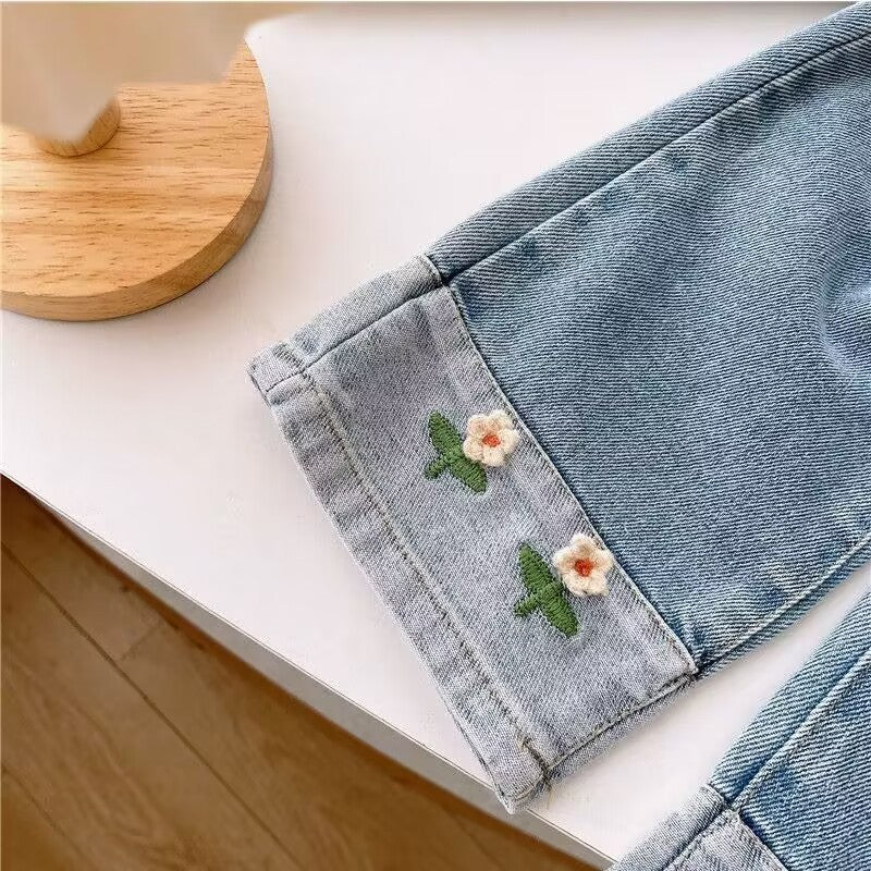 [5071070] - Bawahan Celana Panjang Jeans Baju Fashion Anak Perempuan - Motif Little Flower