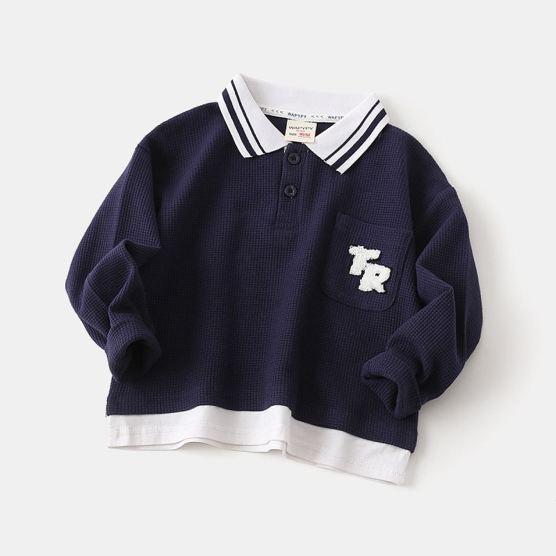 [383211] - Atasan Sweater Baju Lengan Panjang Anak Laki-Laki - Motif Lettered Pockets