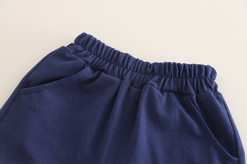 [345506] - One Set 2in1 Baju Setelan Summer Outfit Atasan Koas Polo Lengan Pendek Bawahan Celana Pendek Sporty Anak Cowok Laki-Laki - Motif Color Stripe - BABYHOKI STORE - BABYHOKI STORE