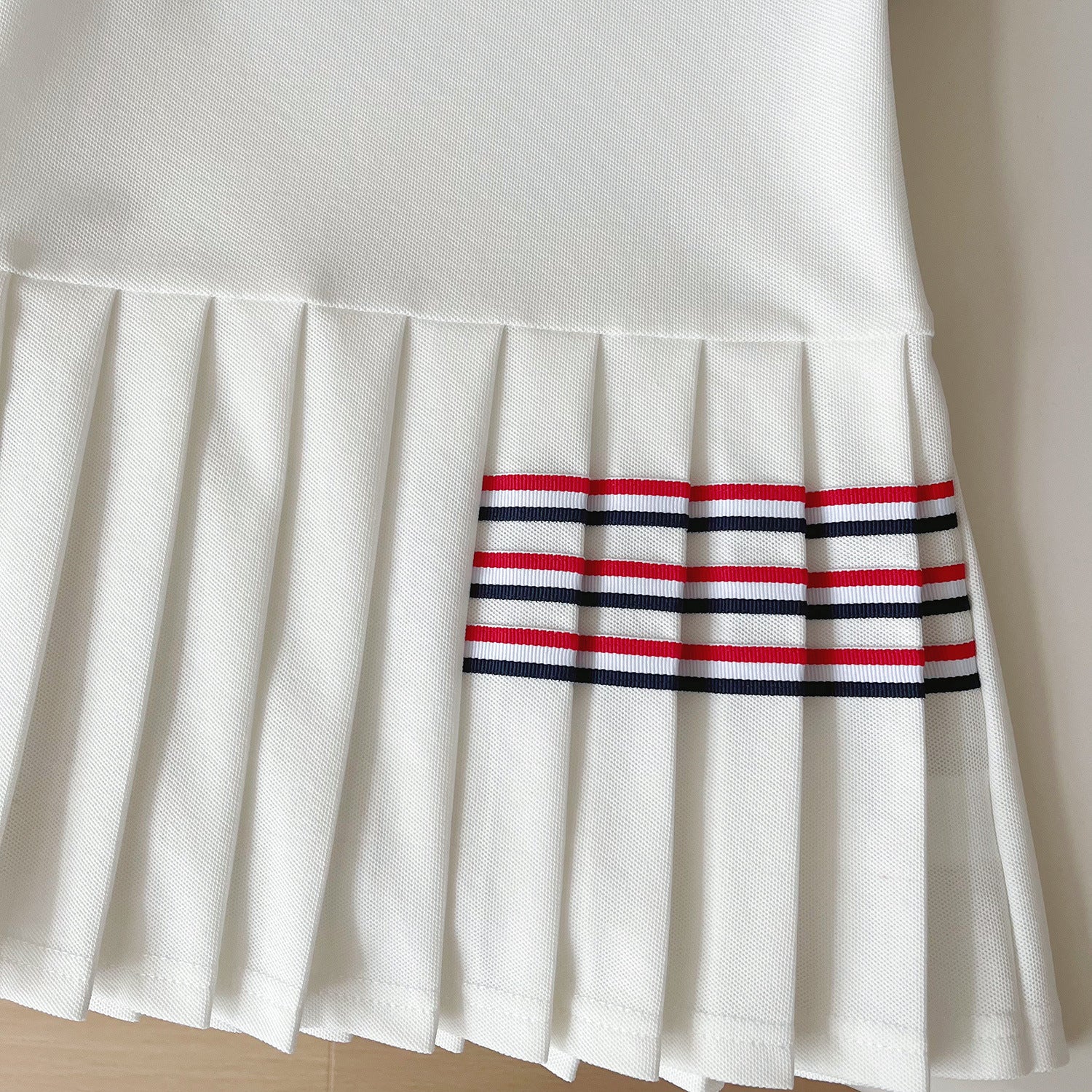 [963235] - Baju Gaun Dress Summer Kerah Polo Lengan Kutung Sporty Korean Style Anak Perempuan Cewek - Motif Color Stripe - BABYHOKI STORE