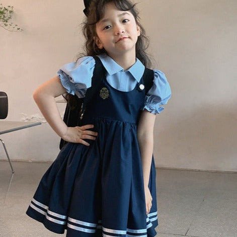 [507968] - Baju Dress Seragam Sekolah Fashion Anak Perempuan - Motif Unique Uniform