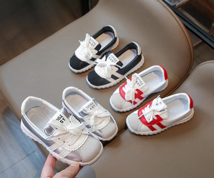 [381289 Size 26-35] - Sepatu Sandal Sneaker Sports Shoes Comfortable Fashion Korean Anak Perempuan Cewek - Motif Color Stripe - BABYHOKI STORE