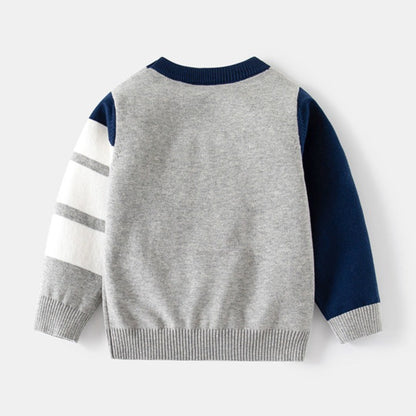 [5131093] - Baju Atasan Sweater Lengan Panjang Fashion Anak Laki-Laki - Motif Line Gradation