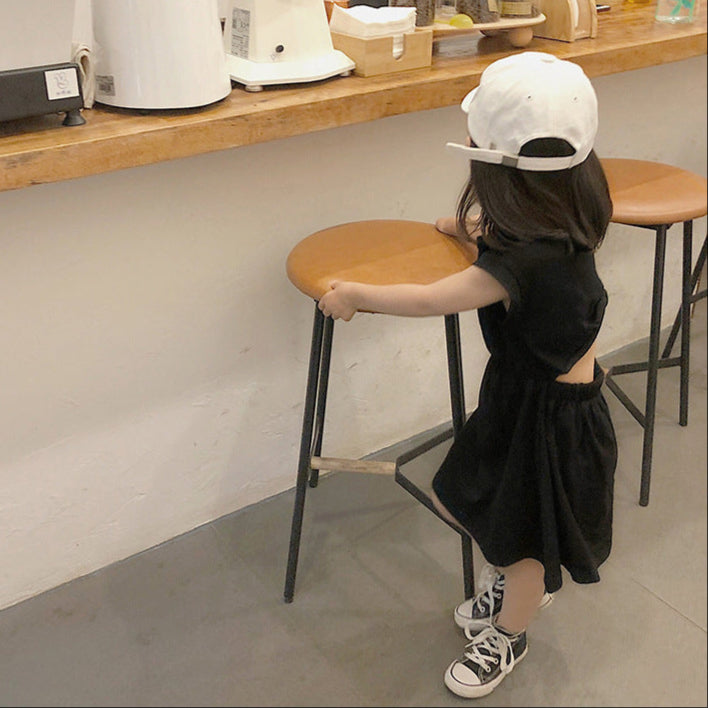[507S1138] - Baju Dress Tanpa Lengan Fashion Anak Perempuan - Motif Casual Plain