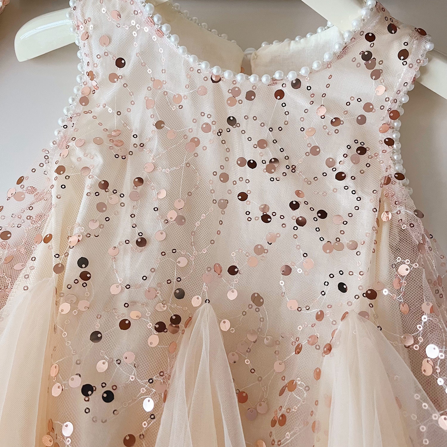 [963139] - Baju Gaun Dress Lengan Kutung Anak Perempuan Cewek - Motif Pearl & Sequind - BABYHOKI STORE - BABYHOKI STORE