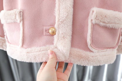 [340451] - Baju Atasan Jaket Tebal Fashion Anak Perempuan - Motif Thick Fur