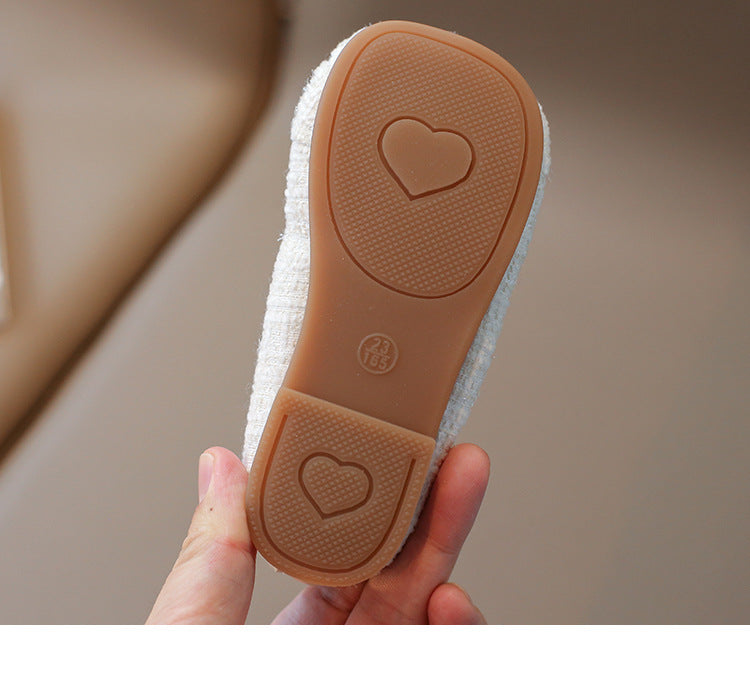 [381288 Size 21-35] - Sepatu Flat Slip On Princess Shoes Korean Version Anak Perempuan Cewek - Motif Cute Pearl - BABYHOKI STORE