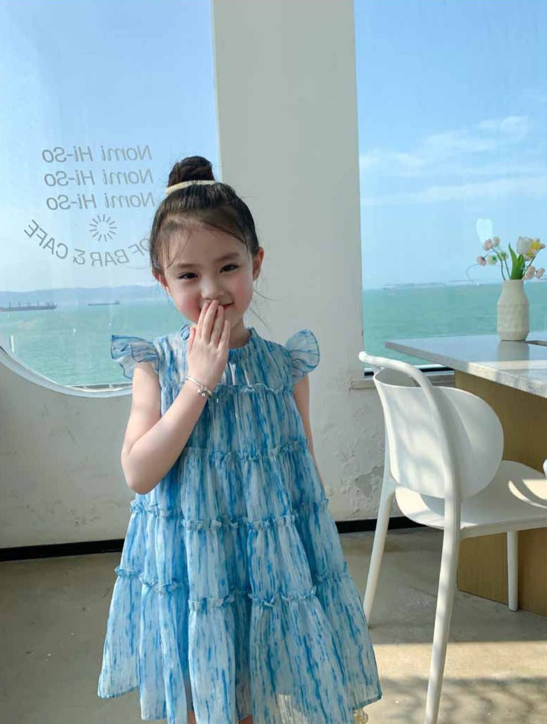 [507948] - Baju Dress Lengan Kutung Fashion Import Anak Perempuan - Motif Abstract Lace