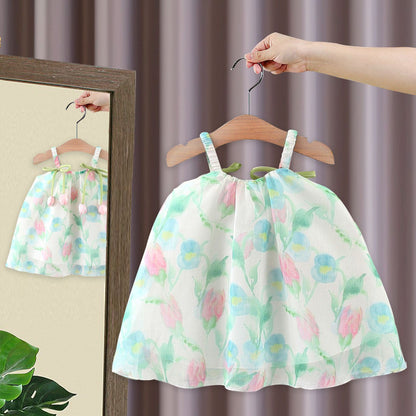 [340413] - Baju Dress Kutung Fashion Anak Perempuan - Motif Flower Breeze