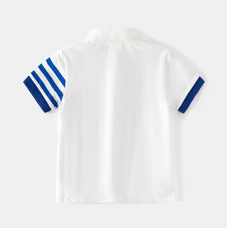 [5131023] - Baju Atasan Kaos Kerah Polo Fashion Anak Laki-Laki - Motif Arm Stripes