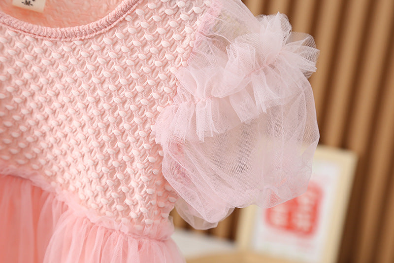 [352378] - Baju Mini Dress Gaun Fashion Import Anak Perempuan - Motif Transparent Crease