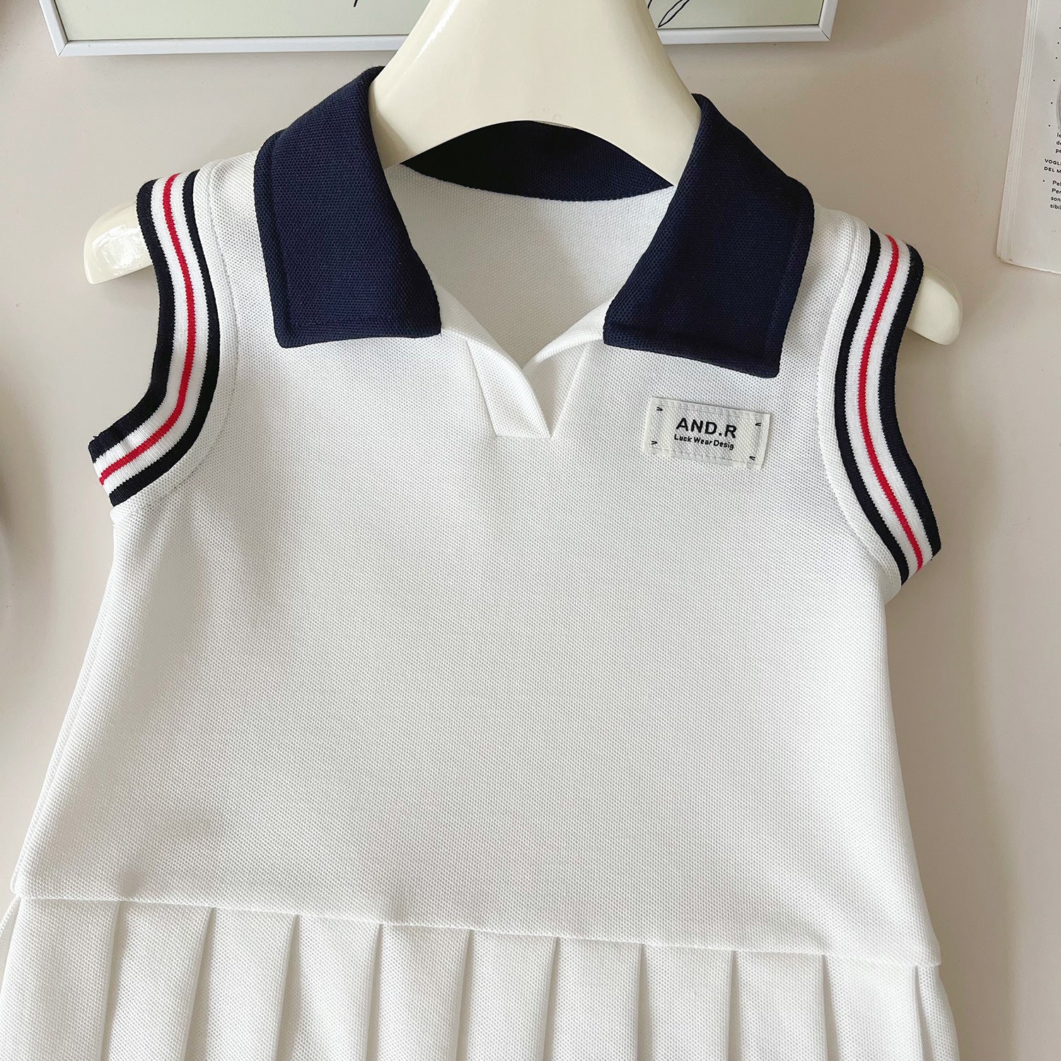 [963235] - Baju Gaun Dress Summer Kerah Polo Lengan Kutung Sporty Korean Style Anak Perempuan Cewek - Motif Color Stripe - BABYHOKI STORE