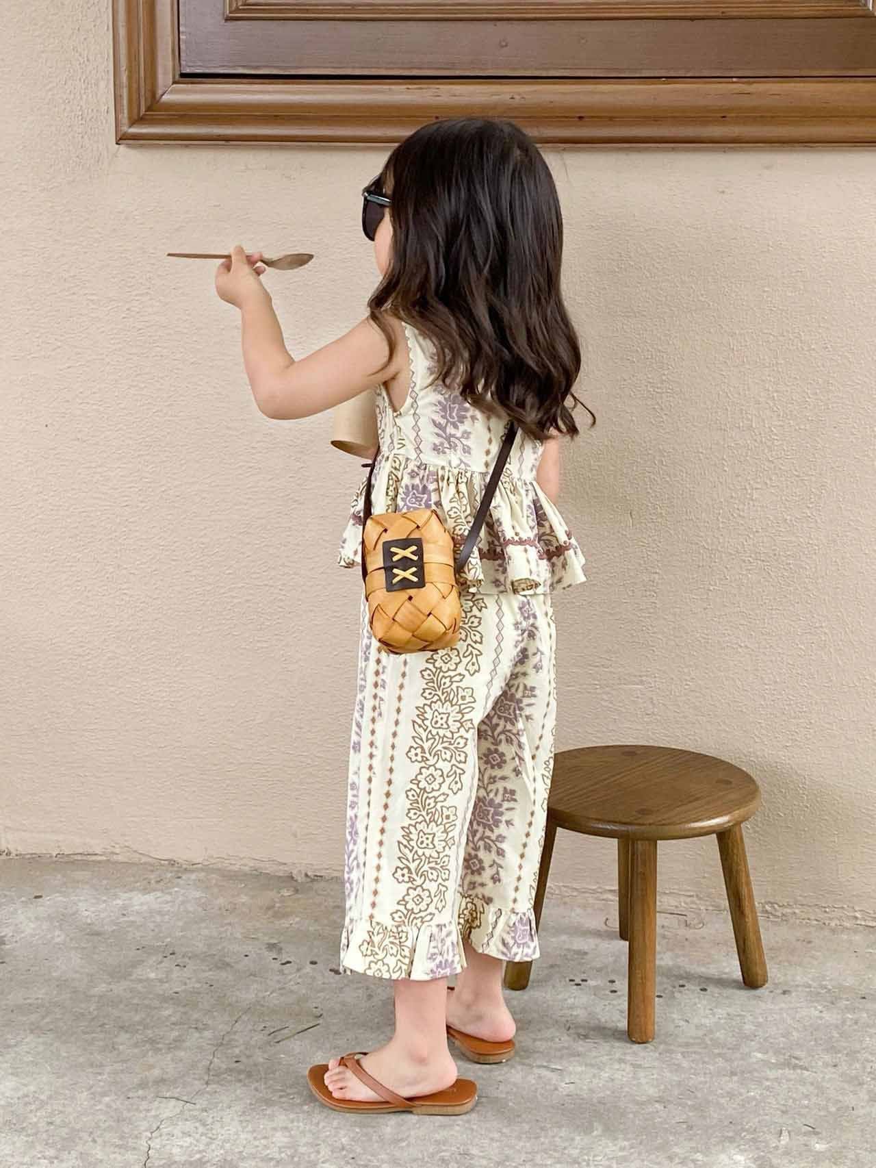 [507953] - Setelan Baju Kutung Bawahan Panjang Anak Perempuan Fashion - Motif Flower Pattern