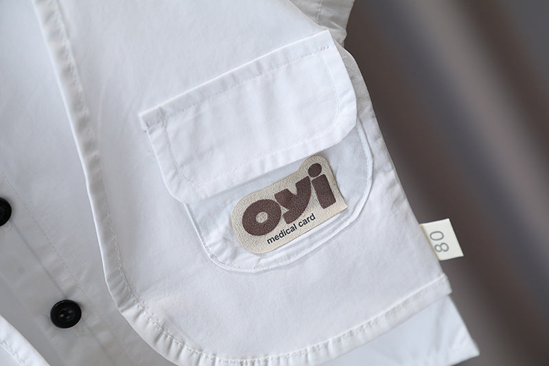 [345462] - Baju Setelan Kemeja Lengan Pendek Celana Pendek Anak Cowok Fashion - Motif Oyi
