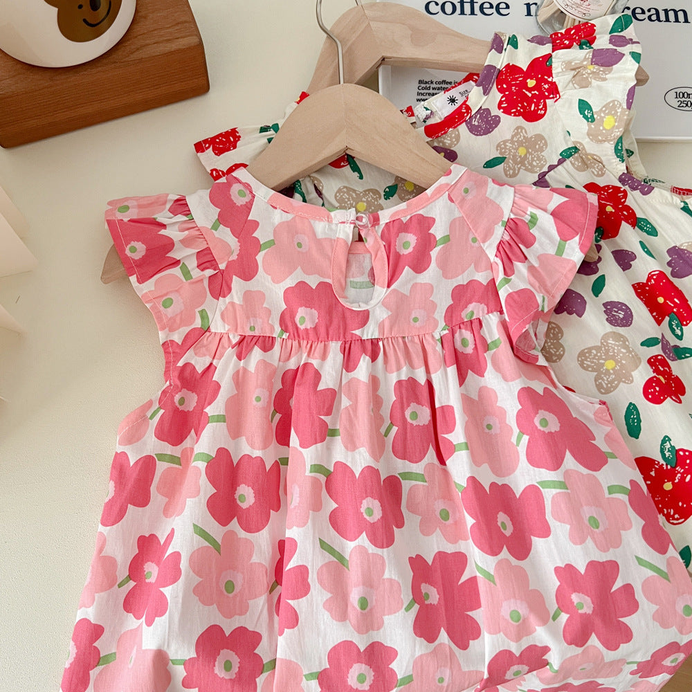 [602129] - Baju Dress Kutung Anak Perempuan Fashion Trendy - Motif Cool Flower