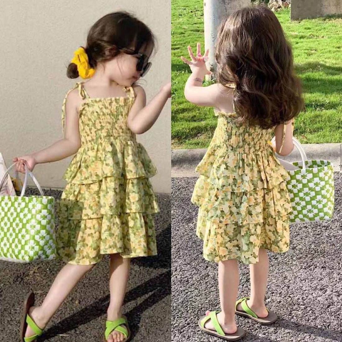 [5071045] - Baju Dress Kutung Fashion Anak Perempuan - Motif Bright Flower