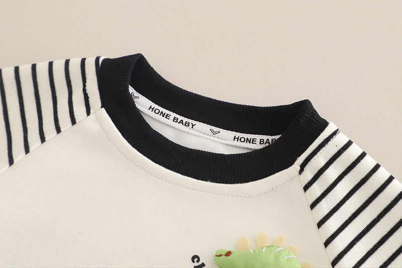 [345490] - One Set 2in1 Baju Setelan Atasan Sweater Lengan Panjang Bawahan Celana Panjang Jeans Fashionable Anak Cowok Laki-Laki - Motif 3D Animal - BABYHOKI STORE - BABYHOKI STORE