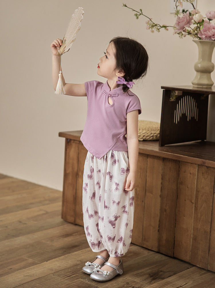 [5071061] - Setelan Baju Kutung Celana Panjang Fashion Anak Perempuan - Motif Calligraphy Art