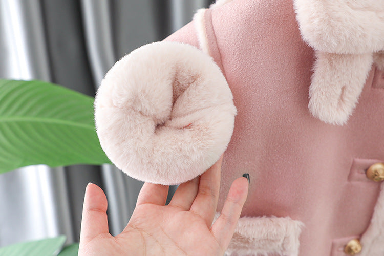 [340451] - Baju Atasan Jaket Tebal Fashion Anak Perempuan - Motif Thick Fur