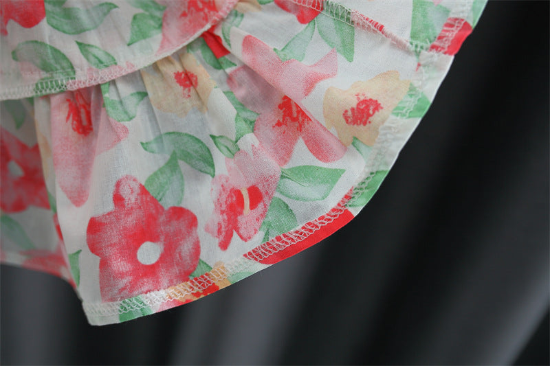 [340382] - Baju Mini Dress Pantai Fashion import Anak Perempuan - Motif Flower Pattern