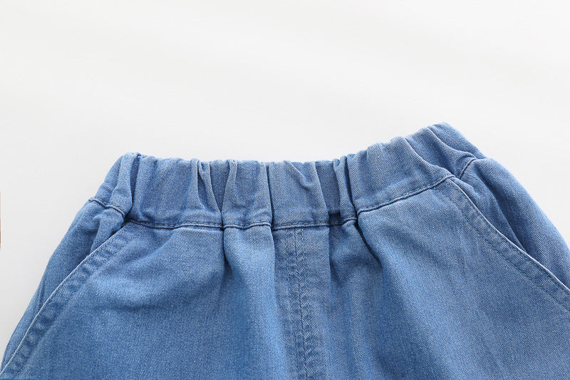 [368591] - One Set 2in1 Baju Setelan Atasan Polo Lengan Pendek Bawahan Celana Pendek Jeans Comfortable Casual Fashion Anak Laki Laki Cowok - Motif Cars - BABYHOKI STORE