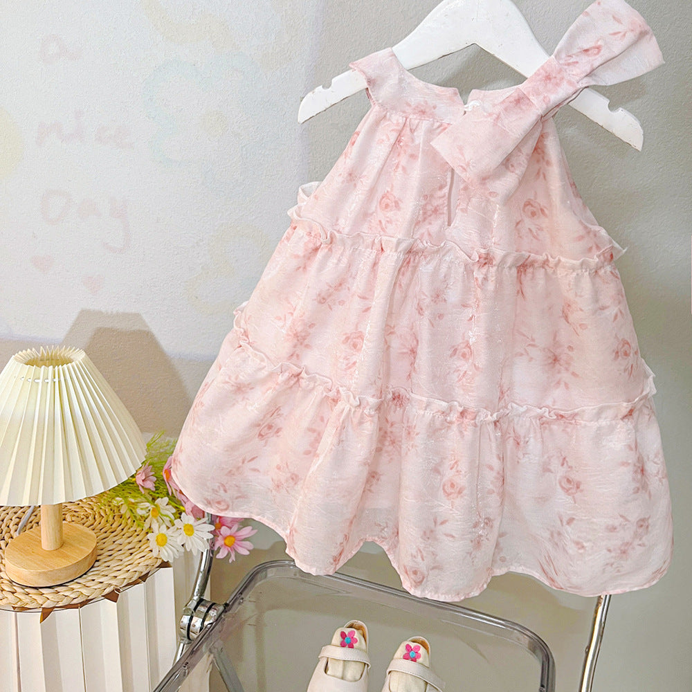 [340411] - Baju Dress Tanpa Lengan Fashion Anak Perempuan - Motif Blossom Flower