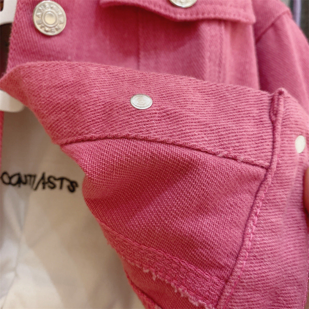 [508227 ] - Atasan Jaket Jeans Anak Perempuan - Motif Cute Animal
