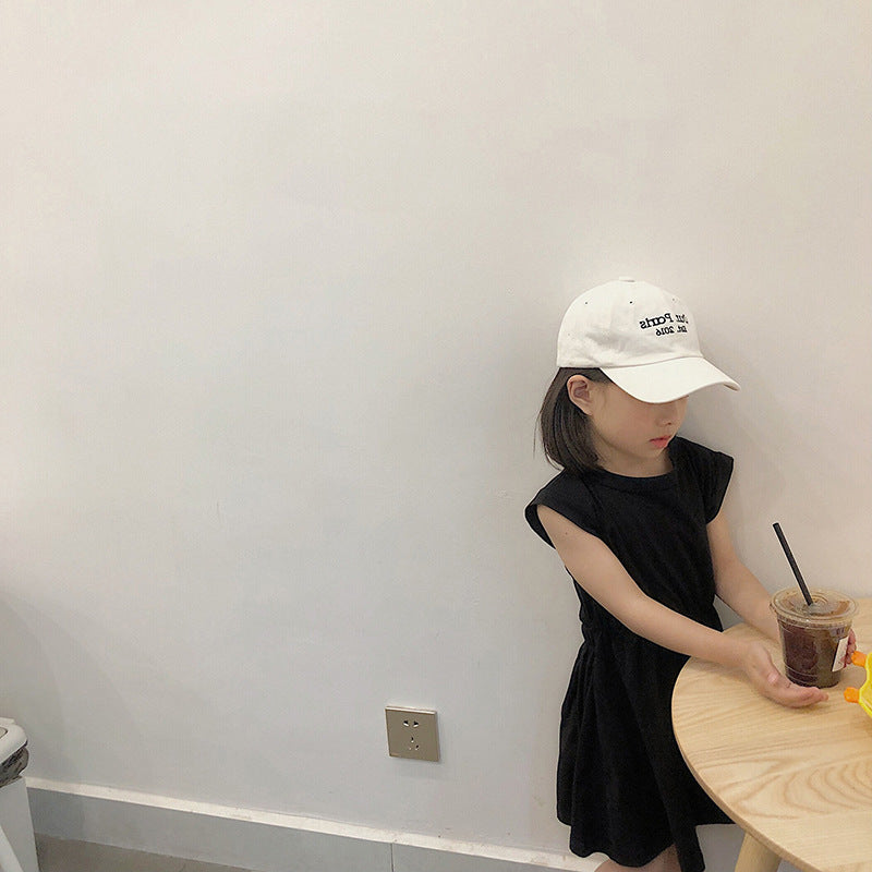 [507S1138] - Baju Dress Tanpa Lengan Fashion Anak Perempuan - Motif Casual Plain