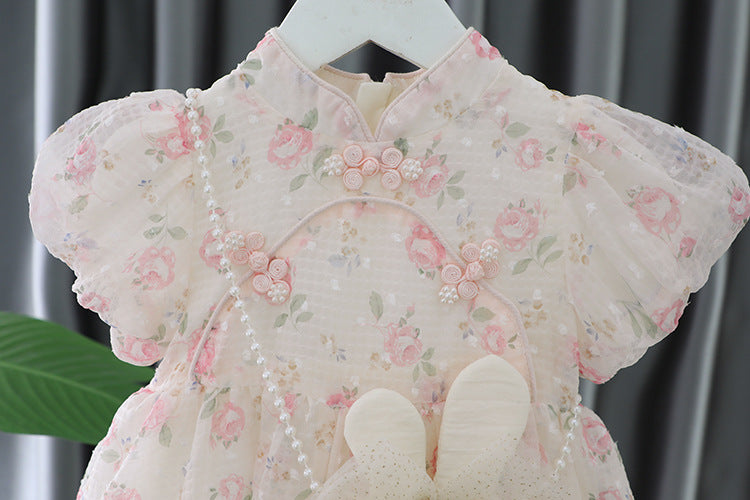 [340396] - Baju Mini Dress Fashion Sanghai Anak Perempuan - Motif Cute Flower