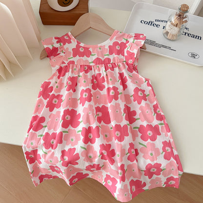 [602129] - Baju Dress Kutung Anak Perempuan Fashion Trendy - Motif Cool Flower