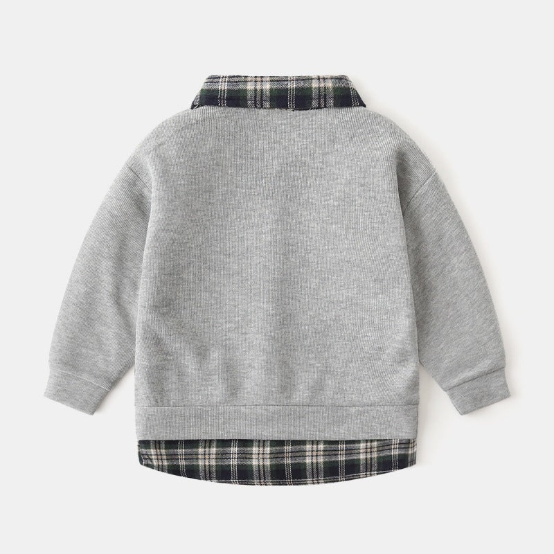 [383198] - Atasan Sweater Kemeja Lengan Panjang Anak Laki-Laki - Motif Casual Fashion