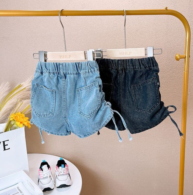 [508232] - Bawahan Celana Jeans Hotpants Fashion Anak Perempuan - Motif Side Strap