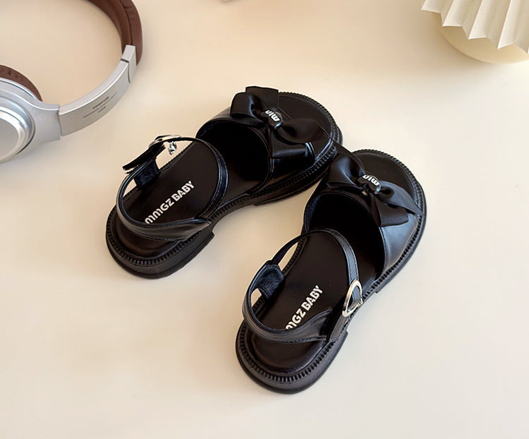 [381263 Size 26-35] - Sepatu Sandal Flat Anak Perempuan - Motif Heart Ribbon