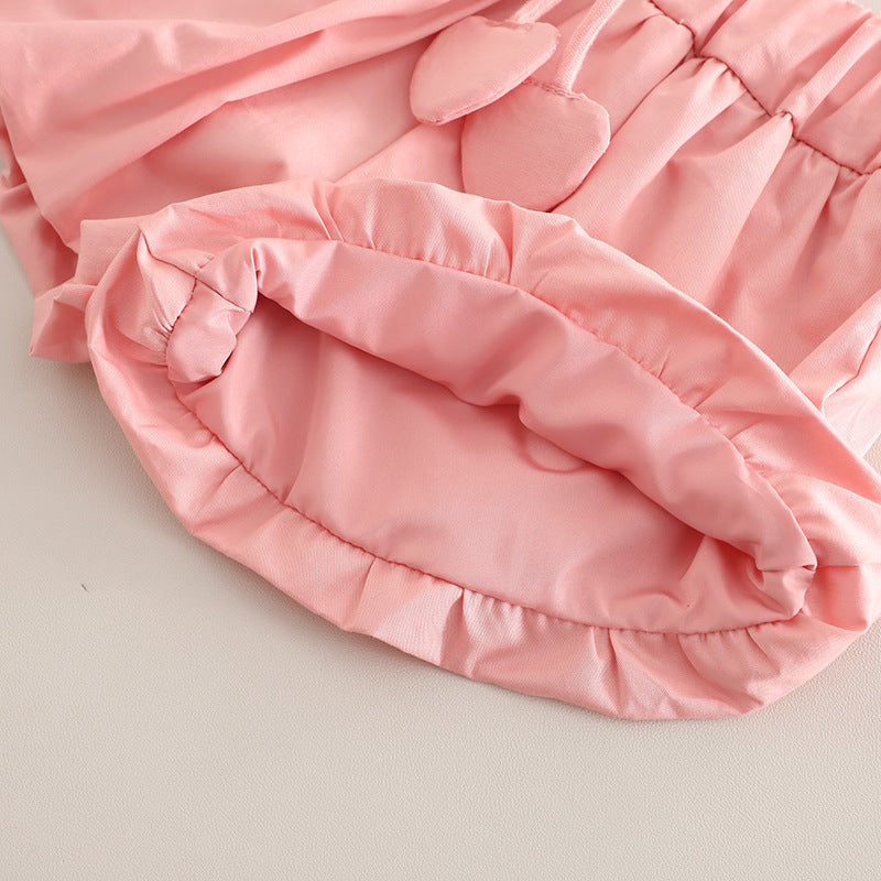 [368581] - One Set 2in1 Baju Setelan Atasan Lengan Kutung Bawahan Celana Pendek Balon Fashion Comfortable Summer Anak Perempuan Cewek - Motif Cute 3D Flower - BABYHOKI STORE