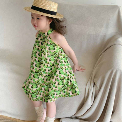 [507993] - Baju Dress Lengan Kutung Fashion Anak Perempuan - Motif Vaguely Round