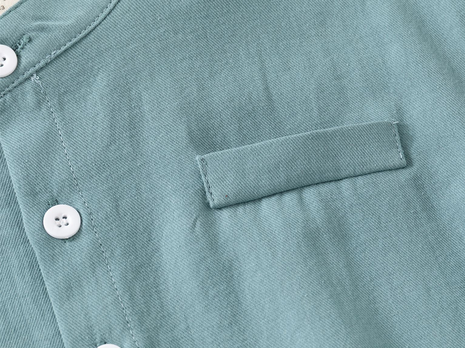 [383209] - Atasan Baju Kemeja Lengan Panjang Anak Laki-Laki Cowok - Motif Plain Shanghai Collar - BABYHOKI STORE