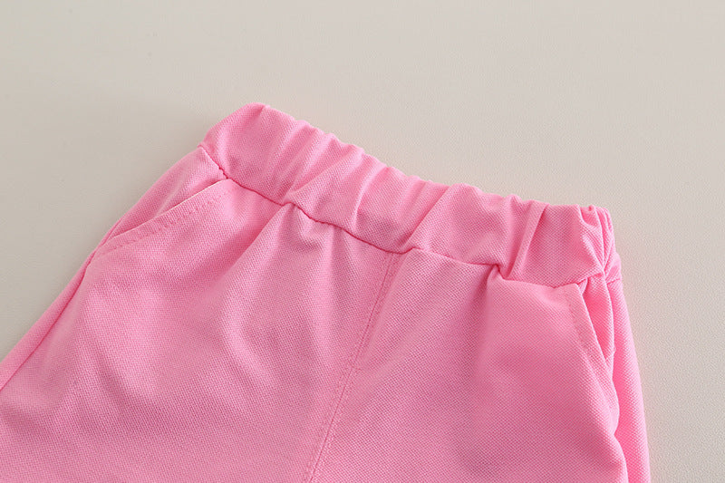 [368580] - One Set 2in1 Baju Setelan Atasan Polo Lengan Pendek Bawahan Celana Pendek Fashion Sporty Summer Anak Perempuan Cewek - Motif Number 53 - BABYHOKI STORE