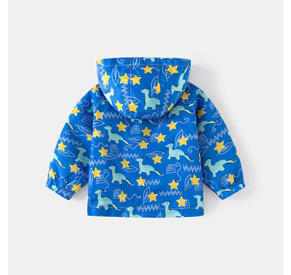 [5131103] - Baju Atasan Jaket Hoodie Fashion Anak Laki-Laki - Motif Dino Star