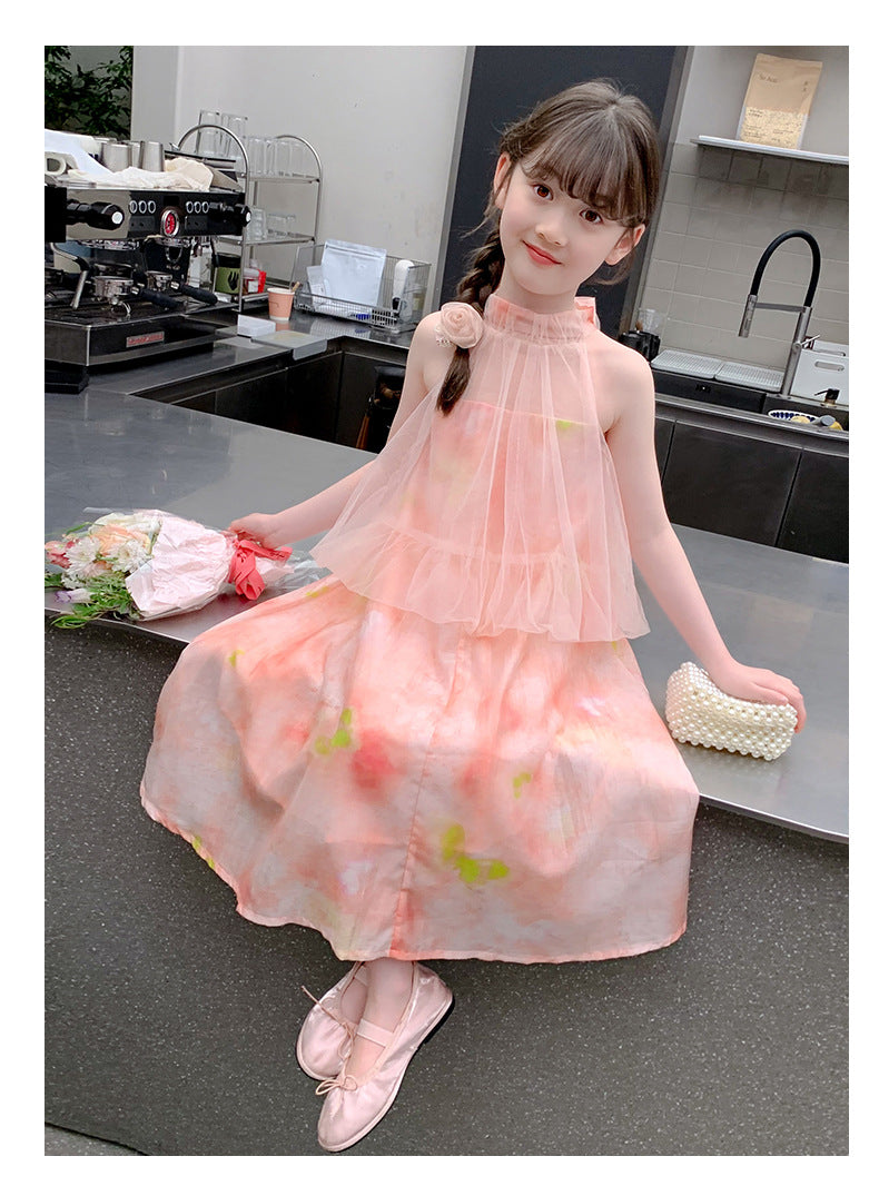 [963204] - Baju Gaun Dress Summer Lengan Kutung Korean Style Anak Perempuan Cewek - Motif Color Abstract - BABYHOKI STORE - BABYHOKI STORE